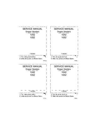 Case 1042, 1052 DRAPER HEADERS SERVICE MANUAL Digital Download #7-90260