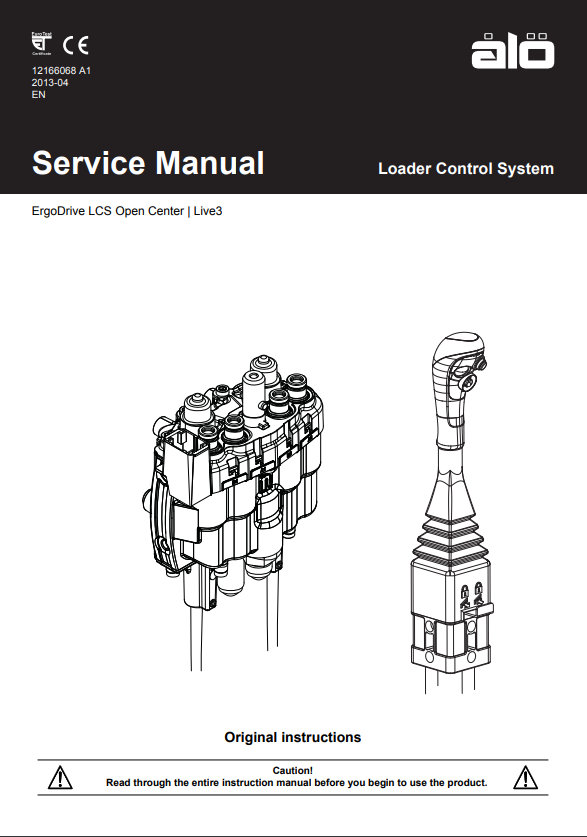 ALO Loader Control System ErgoDrive LCS Open Center Valve SERVICE MANUAL Digital Download